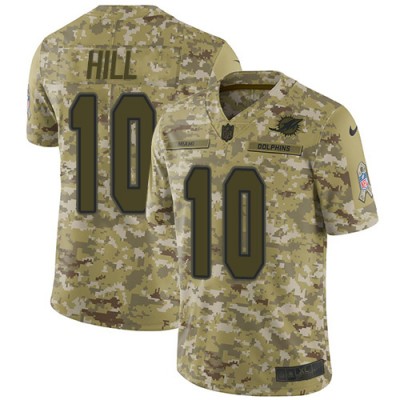 Nike Miami Dolphins #10 Tyreek Hill Camo Men's Stitched NFL Limited 2018 Salute To Service Jersey Men's